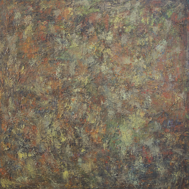 The Meadow Was Here (oil and sand on canvas, 120cm x 120cm) private collection