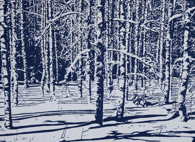 Winter Scene (acrylic on canvas, 75cm x 100cm) private collection