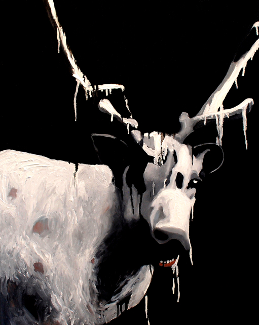 Reindeer (oil and enamel on canvas, 80cm x 60cm) private collection