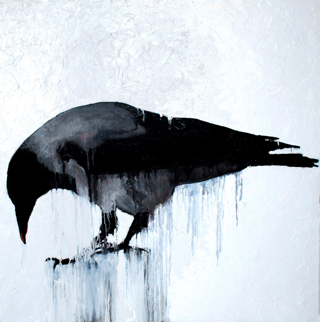 Bird Walking (oil on canvas, 90cm x 90cm), SOLD